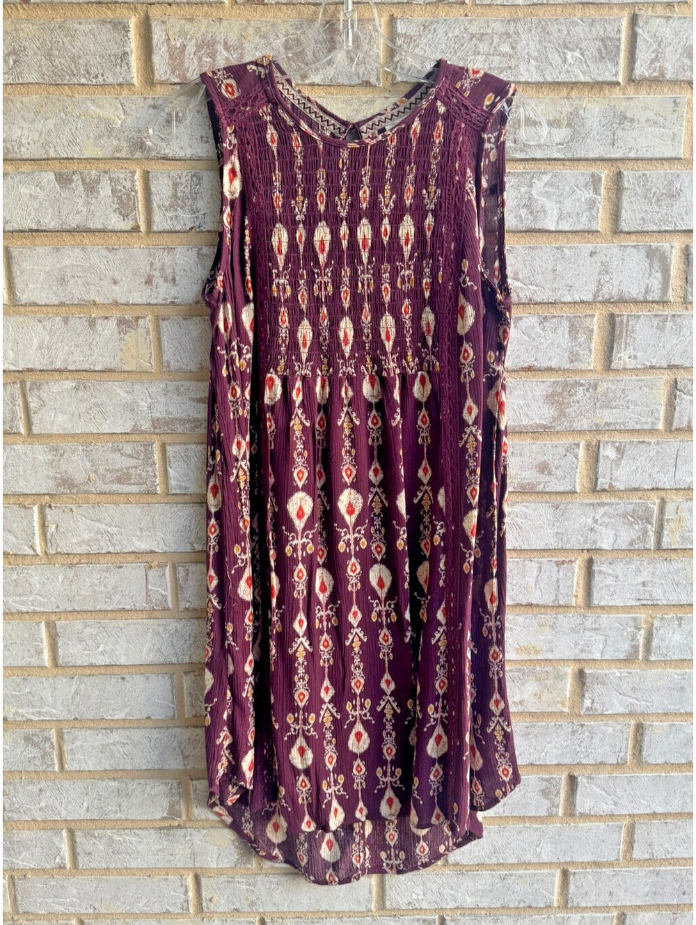 Knox Rose Sleeveless Hi Lo Hem Printed Boho Dress Women's Size S